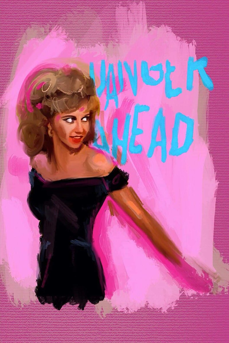 'But now, there's no where to hide' 
Portrait of the late Olivia Newton-John @JohnTravolta__ 
#OliviaNewtonJohn #grease #johntravolta #Sandradee #RIPOliviaNewtonJohn #ripolivia #art #painting #portrait #sketch #digitalart #pink #pinkladies #leather