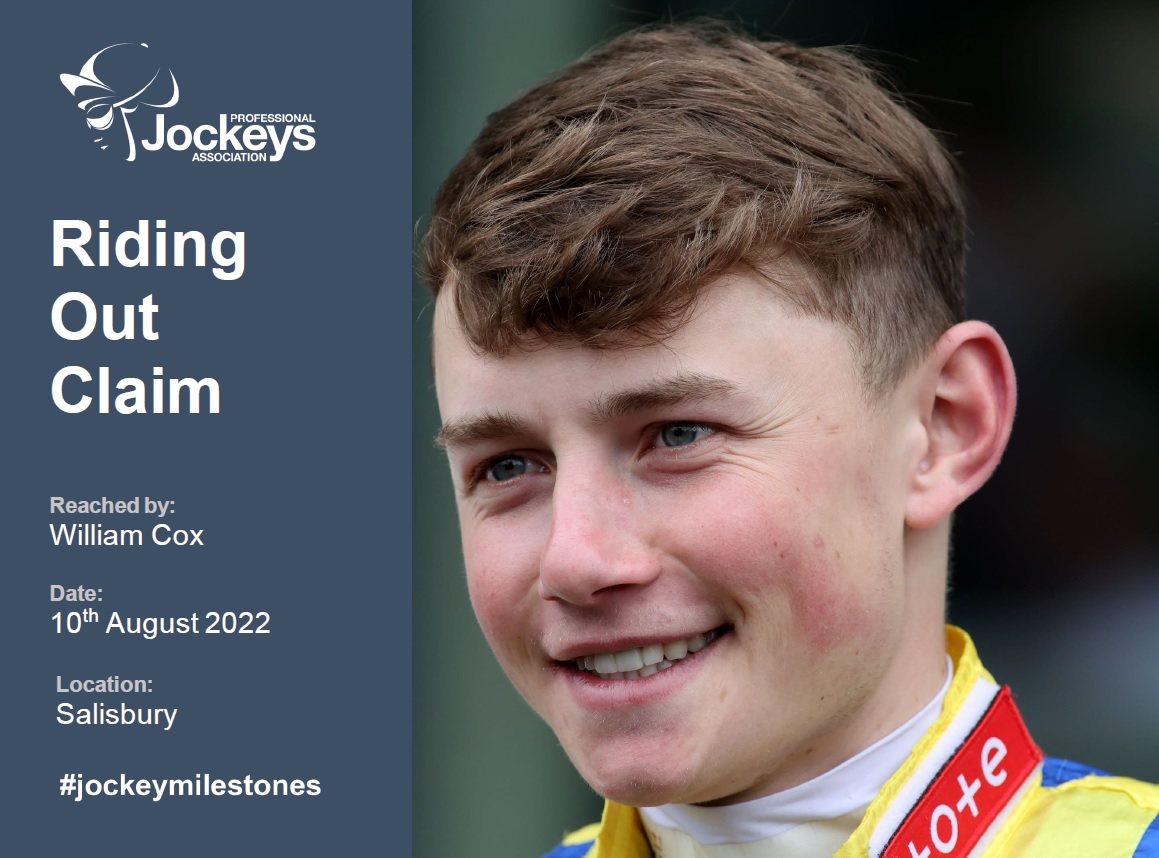 The PJA (@pjaofficial) on Twitter photo 🏅 Congratulations to <a href="/williamcox1999/">William Cox</a> who rode out his claim today with victory aboard Glamorous Breeze at <a href="/salisburyraces/">Salisbury Racecourse</a> 
Well done William, a great achievement! 👏
#jockeymilestones #winning #keepkicking 🏅 Congratulations to <a href="/williamcox1999/">William Cox</a> who rode out his claim today with victory aboard Glamorous Breeze at <a href="/salisburyraces/">Salisbury Racecourse</a> 
Well done William, a great achievement! 👏
#jockeymilestones #winning #keepkicking