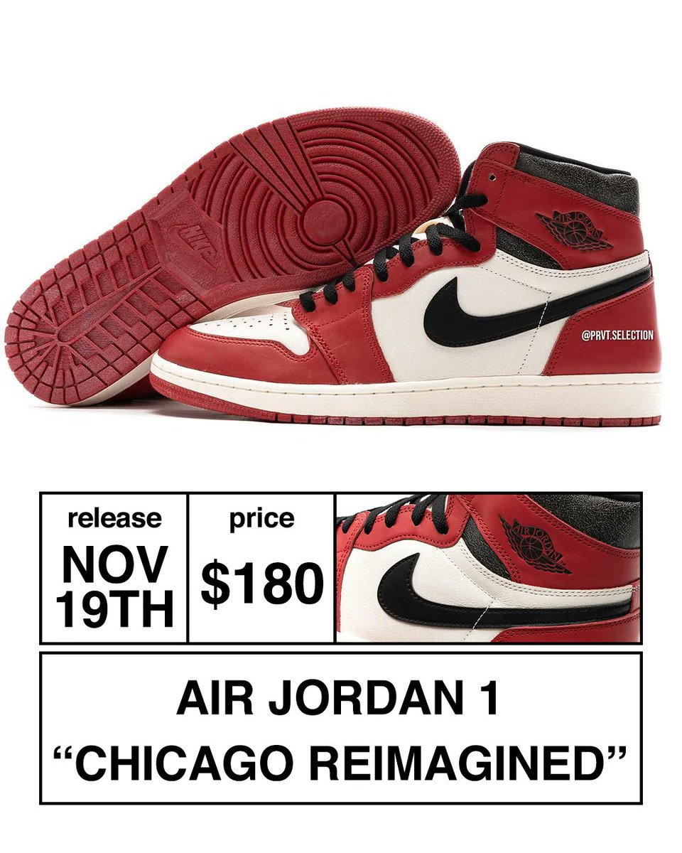 SneakerNews's tweet photo. ICYMI, the Air Jordan 1 "Chicago Reimagined" has been pushed back to November 19th https://t.co/sUicxgUKzn