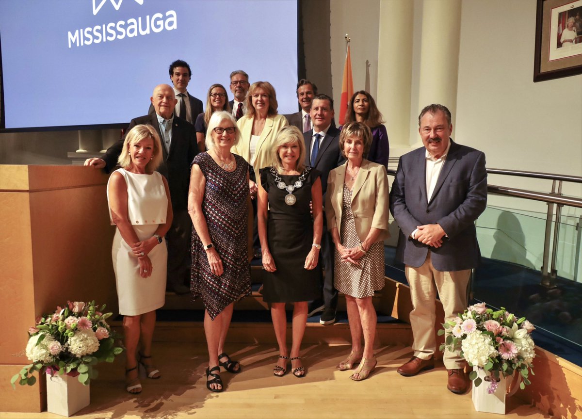 Today we recognize retiring councillors at the last <a href="/citymississauga/">City of Mississauga</a> meeting of council before the municipal election. Thanks to <a href="/PATMULLIN6/">PAT MULLIN</a> @PatSaitoWard9 <a href="/CarlsonGeorge/">George Carlson</a> for collectively serving the community in Mississauga for almost nine decades. All the best in retirement!