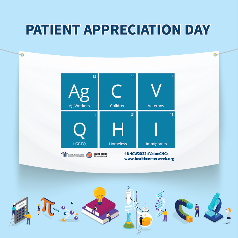 Today is Patient Appreciation Day! Today and every day our Community Health Centers care for patients by offering affordable and comprehensive care to help address the social determinants of health. #NHCW2022 #ValueCHCs
