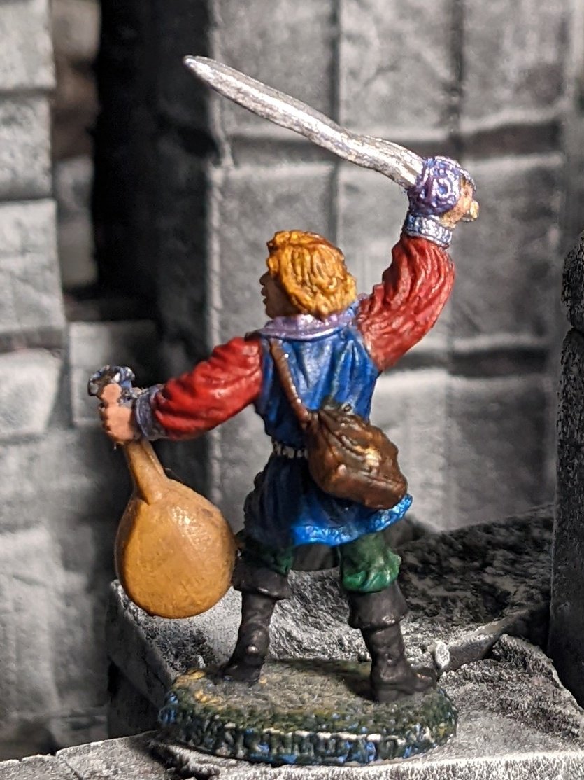 Sir Anaide would rather turn enemies into friends rather than corpses! However, when he asks the fighter where his new goblin friend is, the fighter says, "Must've wandered off" as he cleans his blade.  #dnd5e #DnDcharacter #frostgrave #paintingminiatures #miniaturepainting #dnd