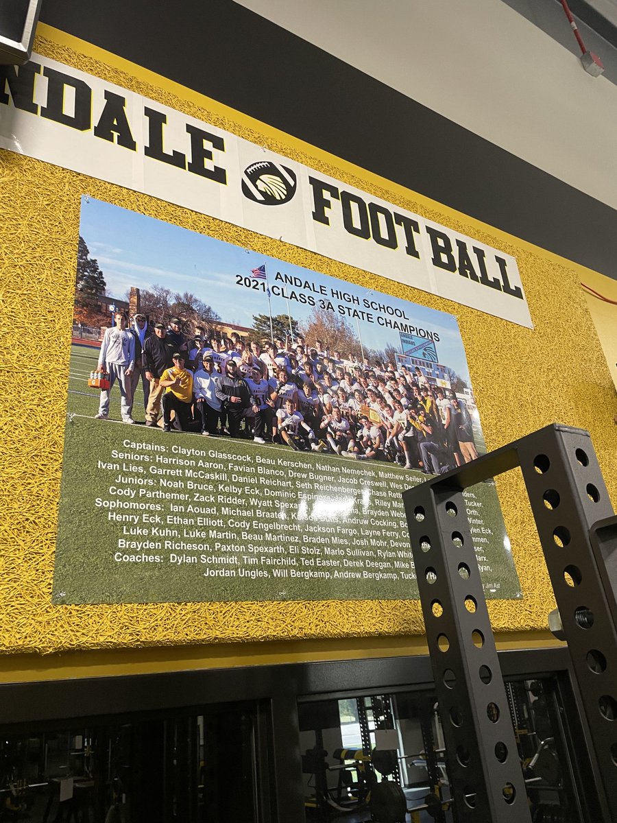Put this up today in the weight room, a lot of great memories from 2021 football season.  August 15th is the 1st day of practice for 2022. Let’s go get another one! #rolltribe #perfecteffort