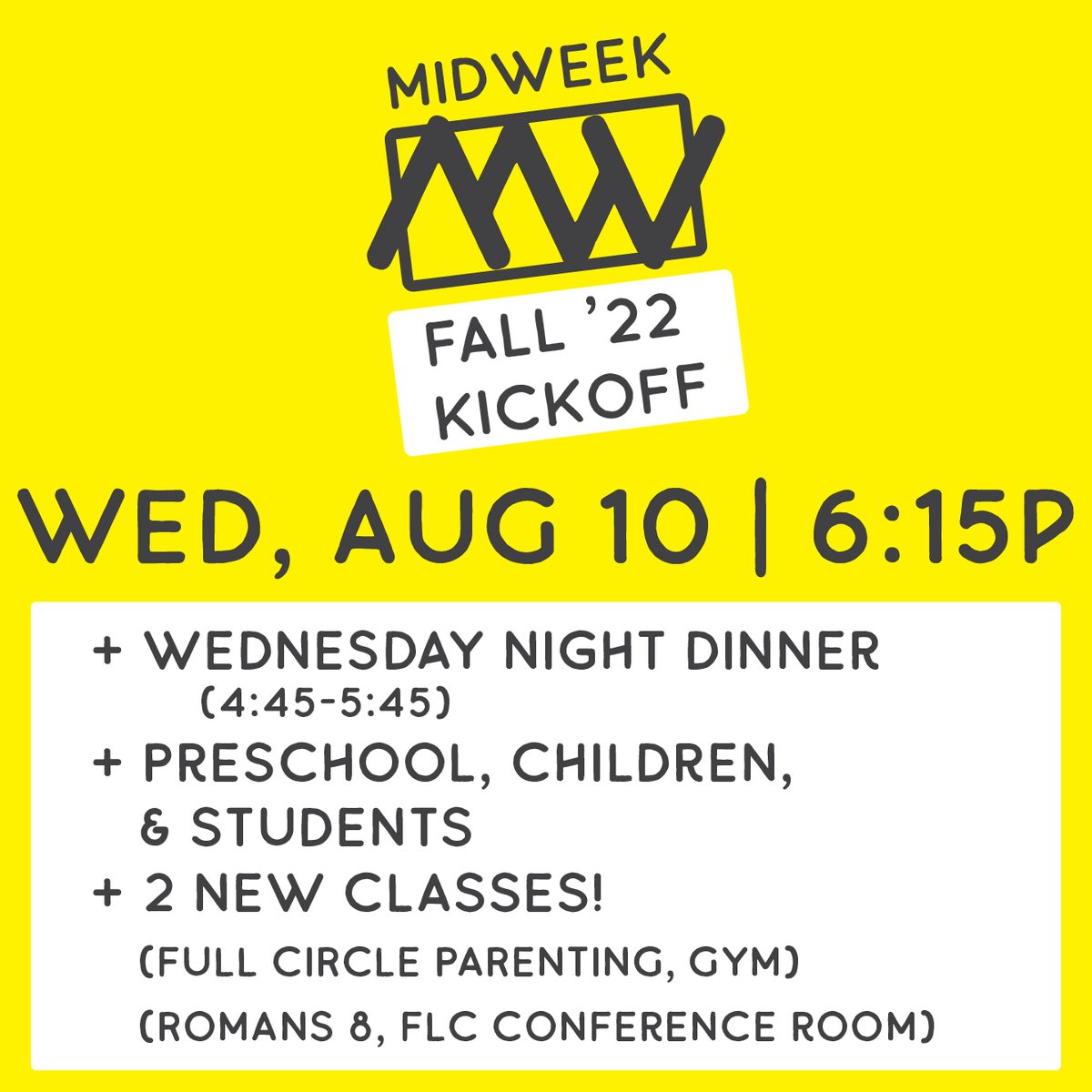 FBCOB's tweet image. MidWeek is back in full swing TONIGHT! Dinner begins at 4:45 and all Preschool, Kid, Student, and Adult activities begin at 6:15. More info &amp;gt; FBCOB.org/midweek