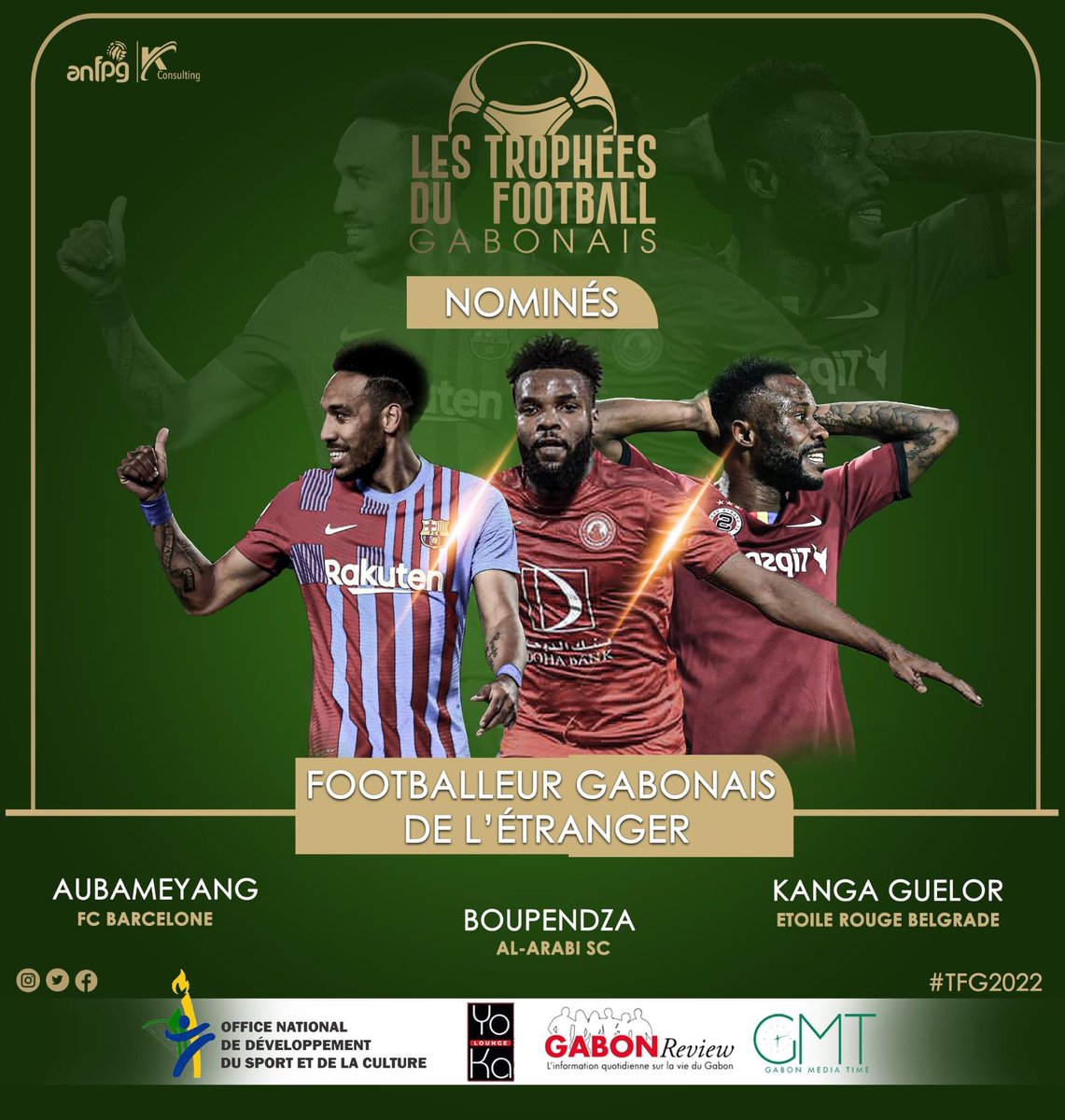 GabomaSport's tweet photo. Les Nominés aux @Tropheesdufoot  connus. Rendez-vous le 13 Aout 2022. #tfg https://t.co/kdyt8rkUPQ