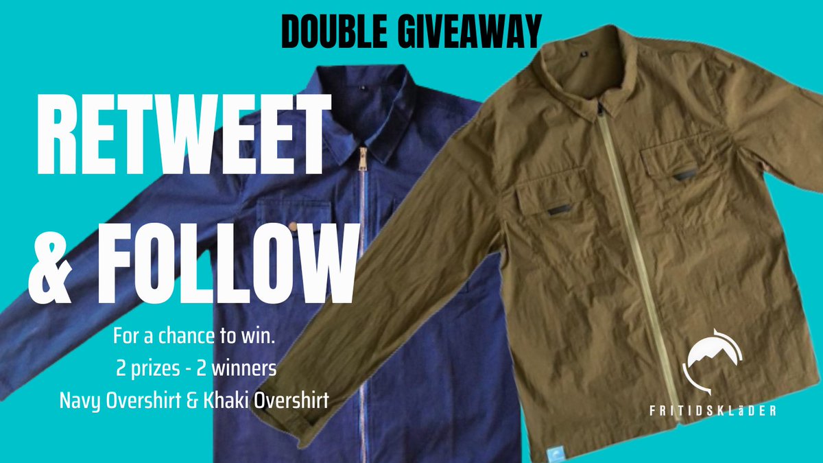 Fritidsklader (@fdr_clothing) on Twitter photo 🚨DOUBLE GIVEAWAY🚨
**2 PRIZES - 2 WINNERS**
Khaki & Navy Overshirt (dropping 11th Aug at 7pm)
To enter...
• RETWEET this tweet
• FOLLOW us <a href="/fdr_clothing/">Fritidsklader</a>
Closes 16:00 Thurs 11th Aug & 2 lucky winners drawn at random.
Good luck👊 🚨DOUBLE GIVEAWAY🚨
**2 PRIZES - 2 WINNERS**
Khaki & Navy Overshirt (dropping 11th Aug at 7pm)
To enter...
• RETWEET this tweet
• FOLLOW us <a href="/fdr_clothing/">Fritidsklader</a>
Closes 16:00 Thurs 11th Aug & 2 lucky winners drawn at random.
Good luck👊