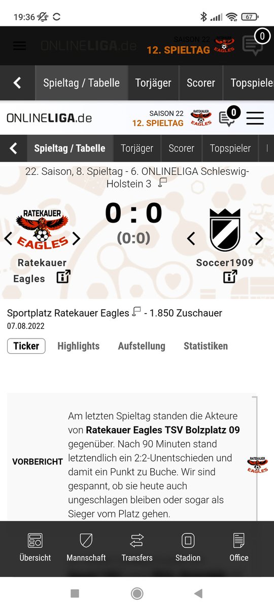 ERatekau's tweet photo. Spieltag 8: ein sehr ausgeglichenes Spiel daher zurecht ein Unentschieden https://t.co/6FVWn2ruI2