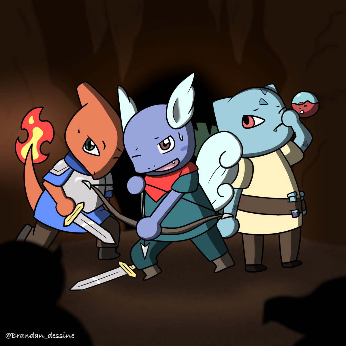 BarsBrendan's tweet photo. The starter gang seems to be in trouble !
#pokemon #fanart #ivysaur #charmeleon #wartotle #fantasy https://t.co/DfOrl7Nrr1