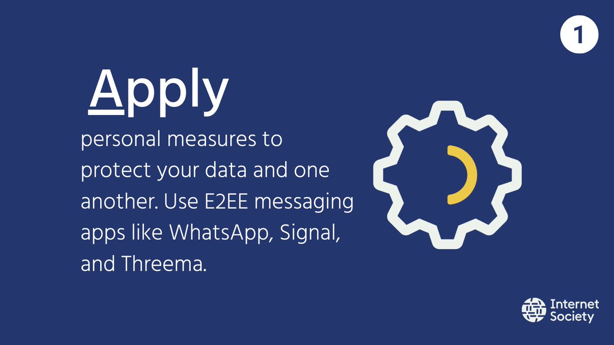 internetsociety's tweet photo. 3️⃣Ways to ACT So Your Life Won’t Be Hacked
📱 Apply personal measures to protect your data
☎️ Contact local authorities if you find an #encryption threat
💬 Tell others why encryption matters
#StrongInternet https://t.co/F68lmWSPe3