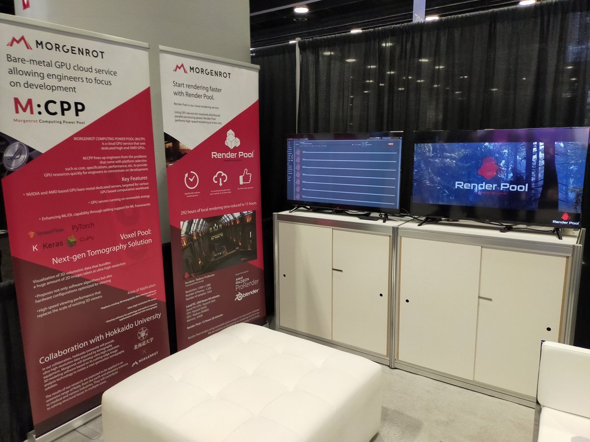 Render_Pool's tweet photo. Day 2 at @siggraph 2022!!
Come join us and check out our cloud-based rendering service #RenderPool, our Masamune technology showcase and get a free T-shirt!!  We're @ Booth #940!

#SIGGRAPH2022 #Renderpool https://t.co/hxx1jM9FWE