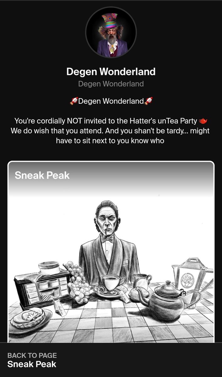 Folks have asked Why I don't do #nft @TwitterSpaces anymore?
Hahah I do, I just do the spaces for my team.
<a href="/DegenWonderland/">Dₑgₑₙwₒₙdₑᵣₗₐₙd.cₒₘ</a>  we've been busy building and I haven't had as much time to be In the #nftcommunity to chat and listen. #staytuned #ProbablyNothing
x.com/DegenWonderlan…