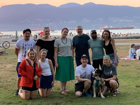 FIDEL social beach meet-up with our Vancouver-located gang (and the semi-new Mascot Moose!)
