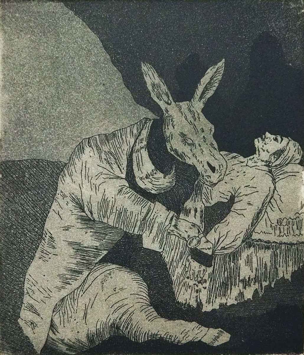 studio3dotnet's tweet photo. #LosCaprichos - Capricho No. 40.
It is a #replication of #oldmaster #FranciscoGoya's original #print, which depicted an issue in our society.
-
Medium: #Aquatint.
Size: 6 inches x 5 inches.
-
#Artwork Created by: @Sehrish_Rizvi08
-
#art #artist #printmakers #printmakingtechniques https://t.co/9Yc65i9RhB