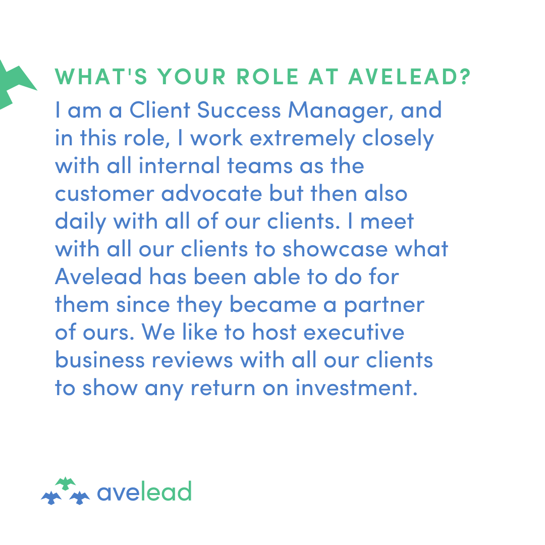 avelead's tweet photo. This month, we want to introduce you to Paige Polich! 
A Customer Success Manager that goes above and beyond. 💪 

Paige leads her team in building out playbooks, training webinars, and events that help hospitals thrive.

#fintech #healthtech #healthcare https://t.co/gawvqx4Hda
