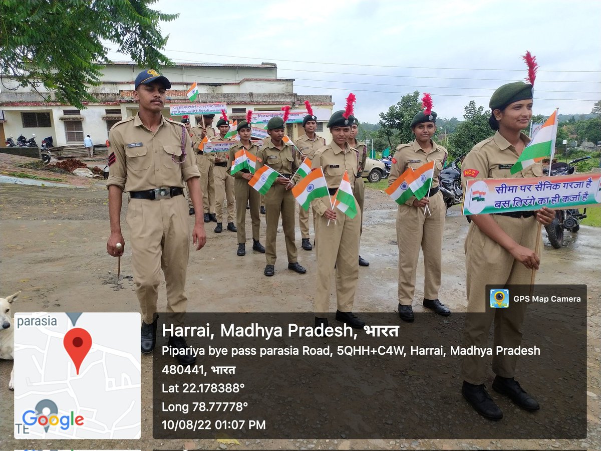 NccDteMPCG's tweet photo. #HarGharTiranga
#AazadiKaAmritMahotsav
Various Institutions of 24 MP  Bn NCC/Jabalpur Gp under the aegis of MP&amp;CG Dte  participated in the "Har Ghar Tiranga" Awareness Rallies all across Chhindwara today. A few pics.... 
@HQ_DG_NCC  
@drajaykumar_ias 
@PRODefNgp https://t.co/igGSJsAuAK