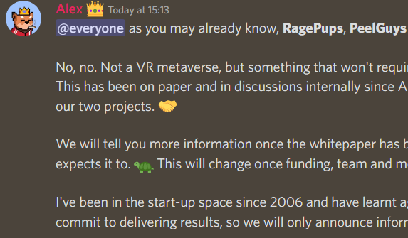 RagePupsNFT's tweet photo. 📜 Read the announcement on MetaVerse64 in RagePups Discord. https://t.co/9j2H4xyeAm

Keep your eyes peeled! 👀

#metaverse64 $ICX @m64_io https://t.co/yX3Y4TGjOq