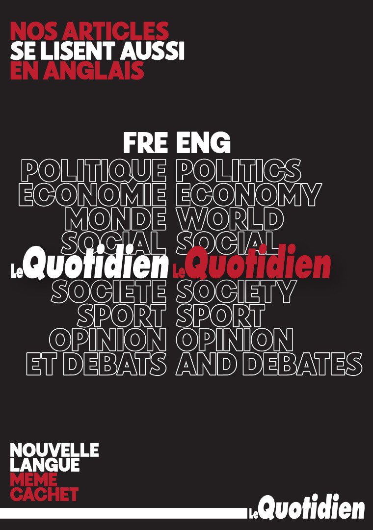 QuotidienSN's tweet photo. Le Quotidien vous offre désormais une sélection d’articles et de chroniques en anglais. #LeQuotidienSpeaksEnglishToo #Senegal #Africa 

👉🏿 Macky Sall’s chances for 2024 : https://t.co/hhRMgCGsMc @mohamedgueye1 @MadiambalD https://t.co/I44xiRxGc1