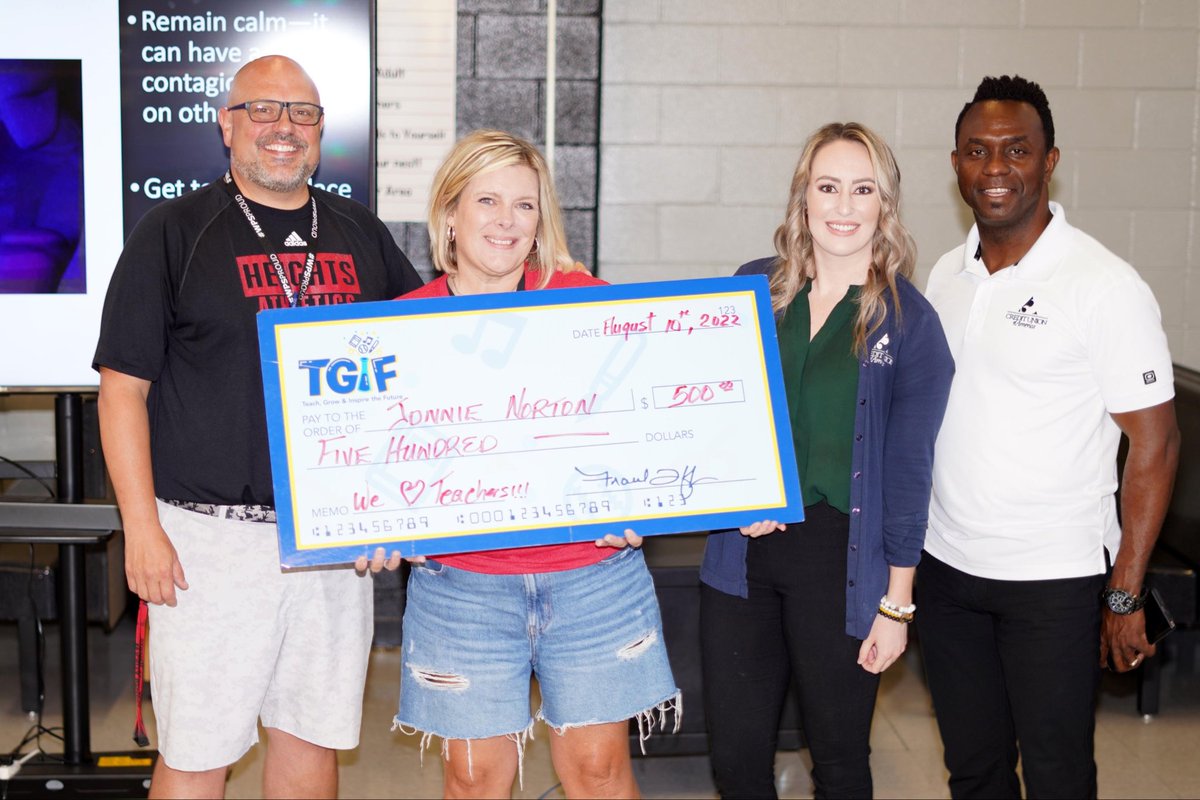 Congratulations <a href="/HeightsHSusd259/">Heights HS USD259</a> English Teacher, Ms Norton, for receiving the <a href="/CUofAmerica/">Credit Union of America</a> classroom grant of $500 to fund her #podcast Literacy project.
 <a href="/jonnie_norton74/">Jonnie Norton</a> #PirateRoss