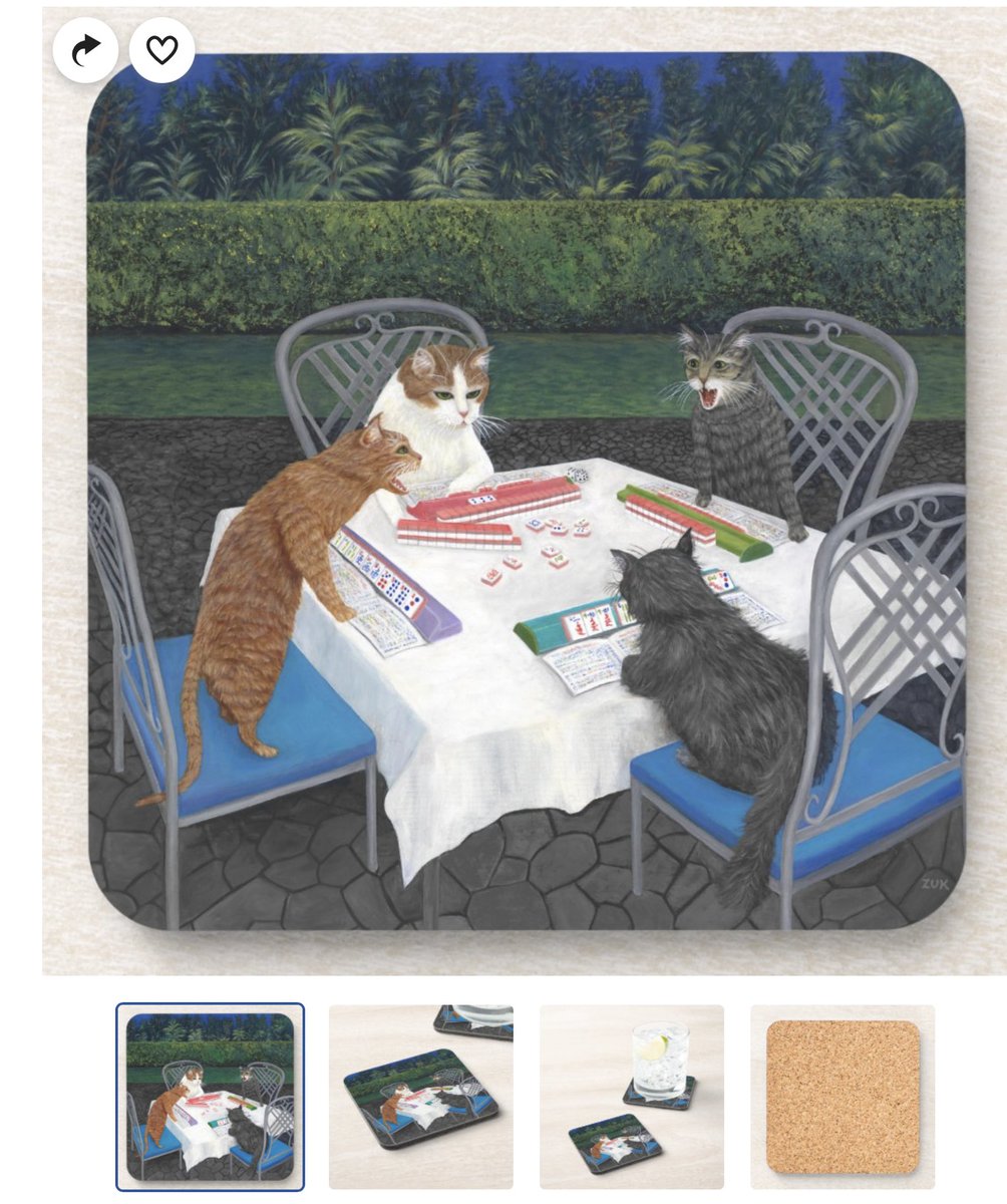 KarenZukArtist's tweet photo. Sold a Set of Cats Playing Mahjong Coasters to a buyer from Gilbert, AZ. Thanks and enjoy your purchase! https://t.co/IscAt4ZEZI #CatsOfTwitter #catlovers #catart #catpaintings #humorouscatart #BuyIntoArt #GiftThemArt #FindArtThisSummer #mahjong https://t.co/NOHWzGjD53