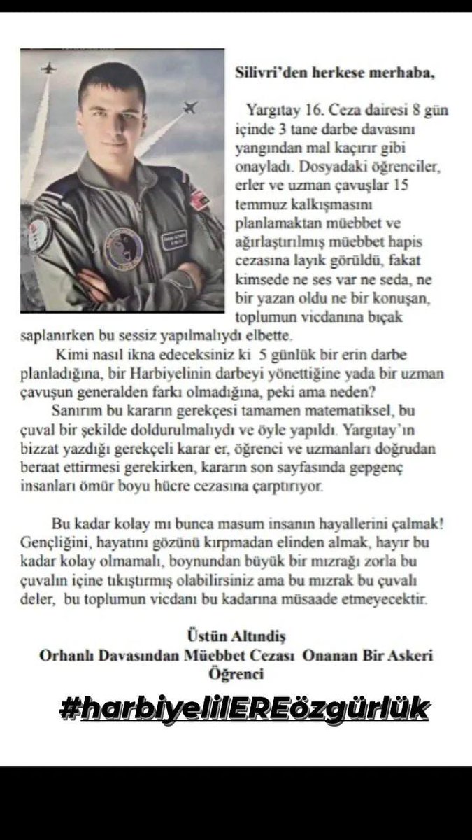 #harbiyelilEREözgürlük
Kardeşlerimin sesini duyun artık!!!
Bizler sadece ADALET istiyoruz. Fazlası değil!!