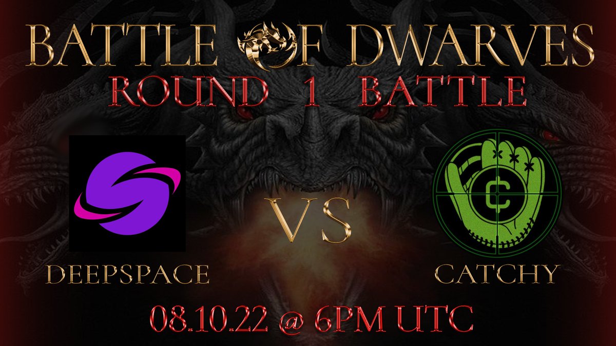 ⚔️GAME OF TOKENS - CatchySniperBot vs DeepSpace⚔️

Who do you think should win this Battle of Dwarves at the Game of Tokens Battle Arena?

To vote:
RT, Like, Follow <a href="/Game_Of_Tokens/">Game Of Tokens</a> then reply to this w/ #DEEPSPACE or #CatchyBot