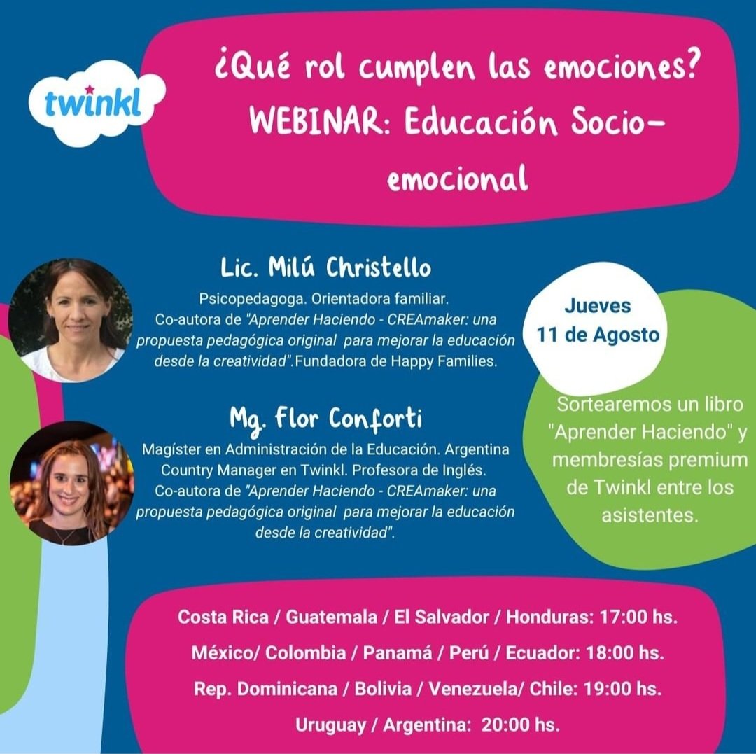 BeCREAmaker's tweet photo. Mañana llega este #webinar gratuito sobre #EducacionEmocional. Este es el link para participar: https://t.co/gPZwCkHCc7 https://t.co/h2zxchekfn