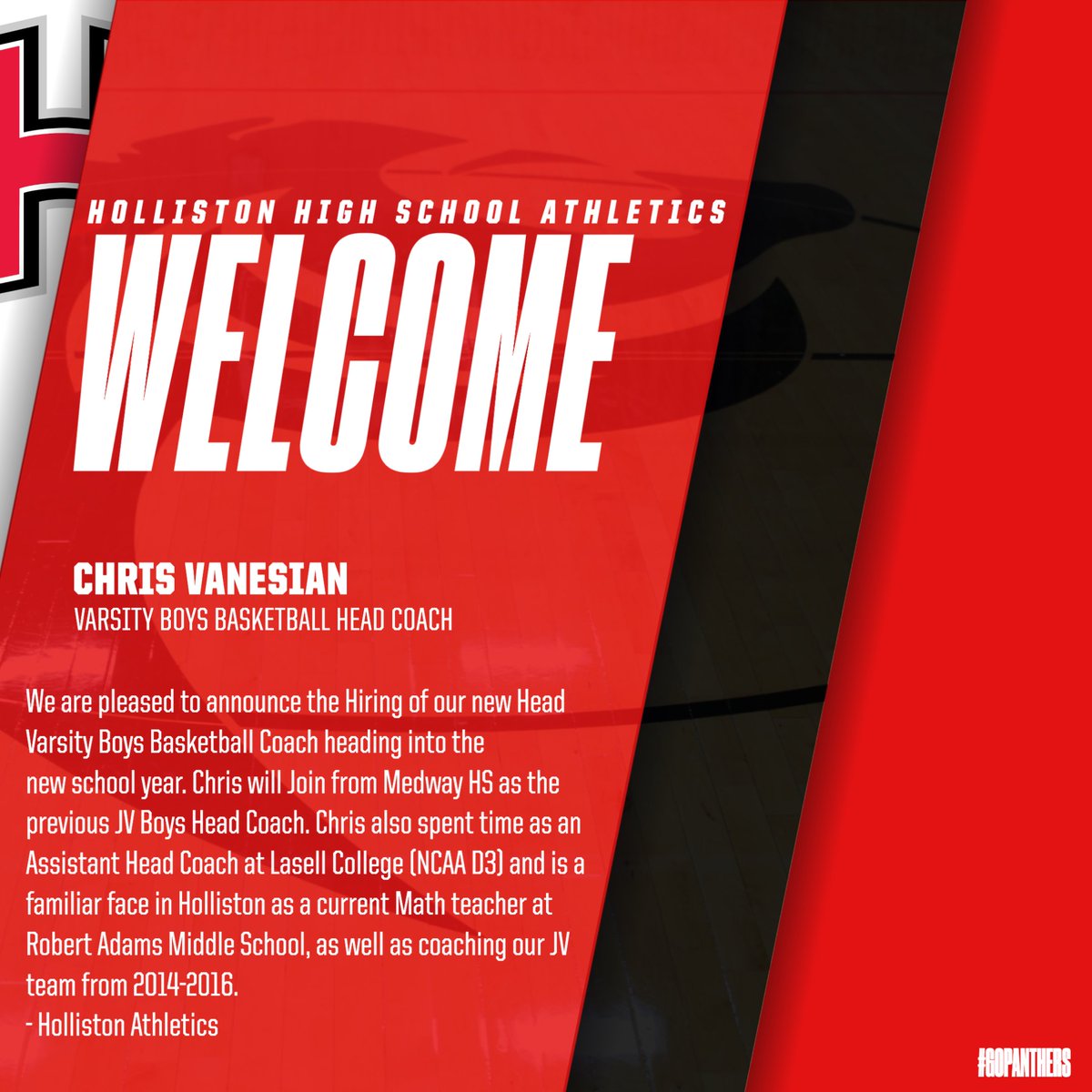 We are pleased to announce our new Varsity Boys Basketball Head Coach. Welcome back Chris! #GoPanthers