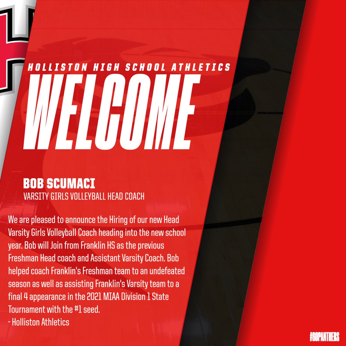 We are pleased to announce our new Varsity Girls Volleyball Head Coach. Welcome to the family Bob! #GoPanthers