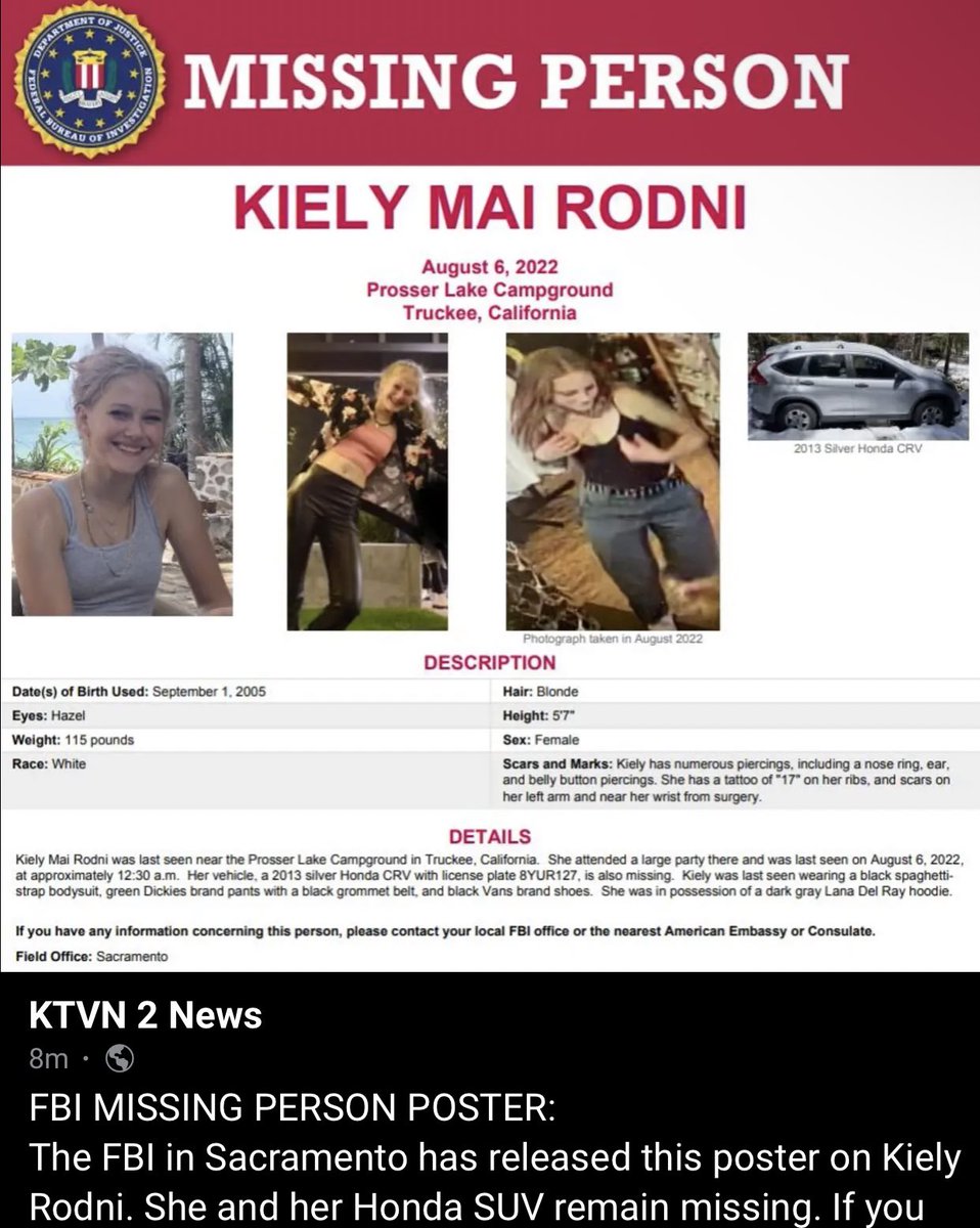 🚨Updated flyers for #KielyRodni provided per FBI please share 🙏🏻