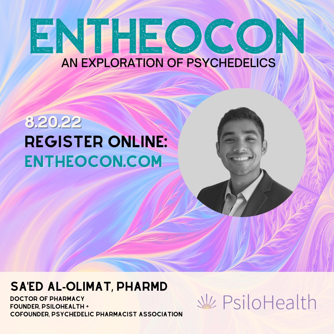 With the EntheoCon conference a little over a week away, make sure to secure your ticket and use the PSILOHEALTH15 code. One of our leaders here at PsiloHealth, Dr. Sa'ed Al Olimat, will be speaking on a variety of panels throughout the day. Come engage with the PsiloHealth team!