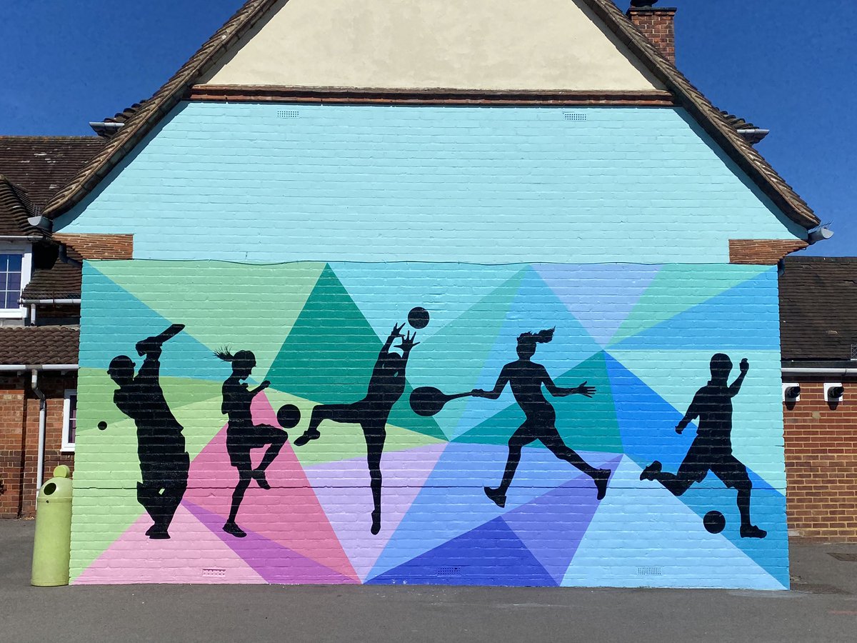 I love my school! What a beautiful mural for the children to walk into on their first day of 2022/23 #TeamTowerHill #arteducation #PEeducation