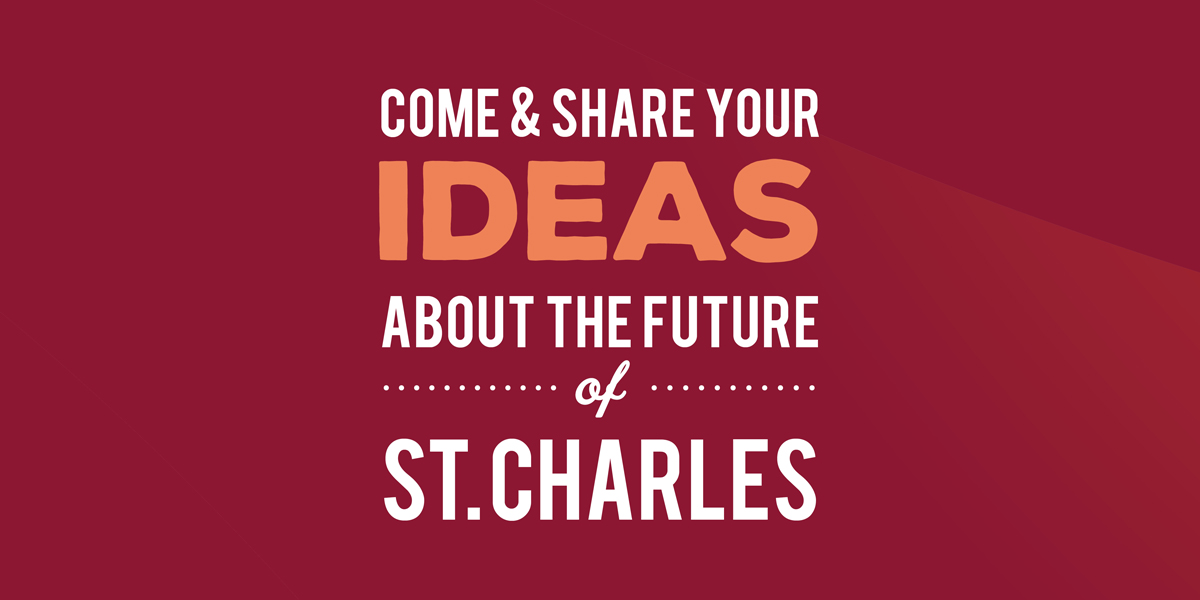 Come to the Community Visioning Workshop. It's part of the #StCharlesIL Strategic Plan update. We want to hear from you! 

August 25, 5-7 p.m.
Baker Community Center
101 S. 2nd Street, St. Charles

RSVP at rsvp@stcharlesil.gov or 630.762.7097

Details stcharlesil.gov/events/festiva…