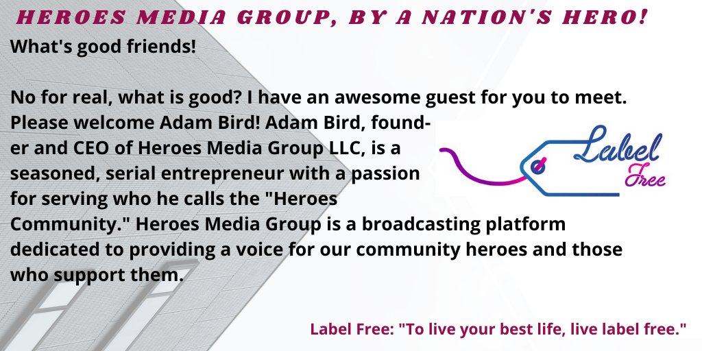Catch up with @LabelPodcast #OLpod

New Episode!  Heroes Media Group, by a Nation's Hero!

Guest Info:
heroesmediagroup.com
linkedin.com/in/mradambird/
instagram.com/mradambird
facebook.com/adam.bird.334