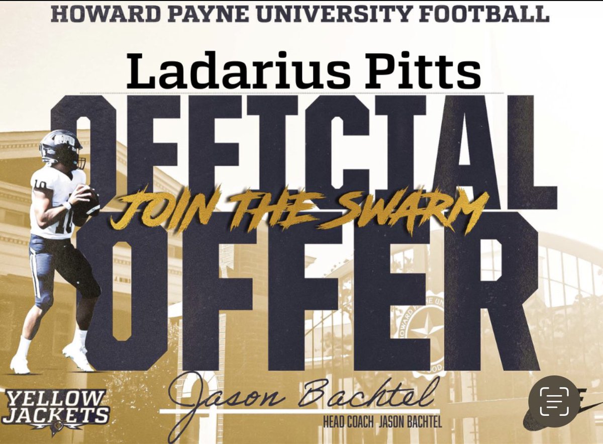 LadariusPitts's tweet photo. Blessed to receive an offer from Howard Payne University  @KyleWesterberg https://t.co/LIoUNaQ8le