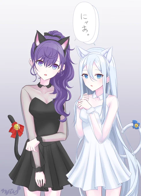 猫になった奏とまふゆ©(再掲)#prsk_FA 