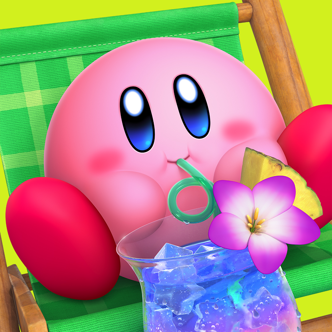 NintendoAmerica's tweet photo. Looks refreshing, #Kirby! https://t.co/UObOFDCTv3