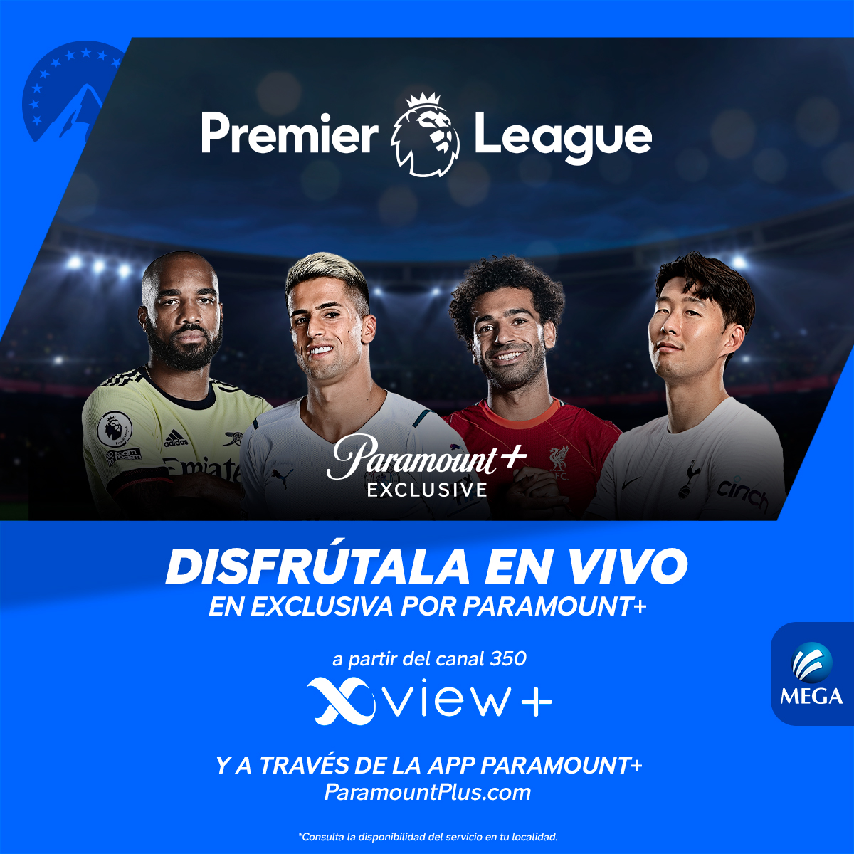 ¡Todos los partidos de #LaPremierEnParamount ⚽ en vivo 📺 en HD 😱 con Xview+! 🔥😎 Tenemos para ti 10 canales con todo el contenido de la Liga Premier con #Mega 🏆😉 a partir del canal 350 / 1350 HD 📺😱