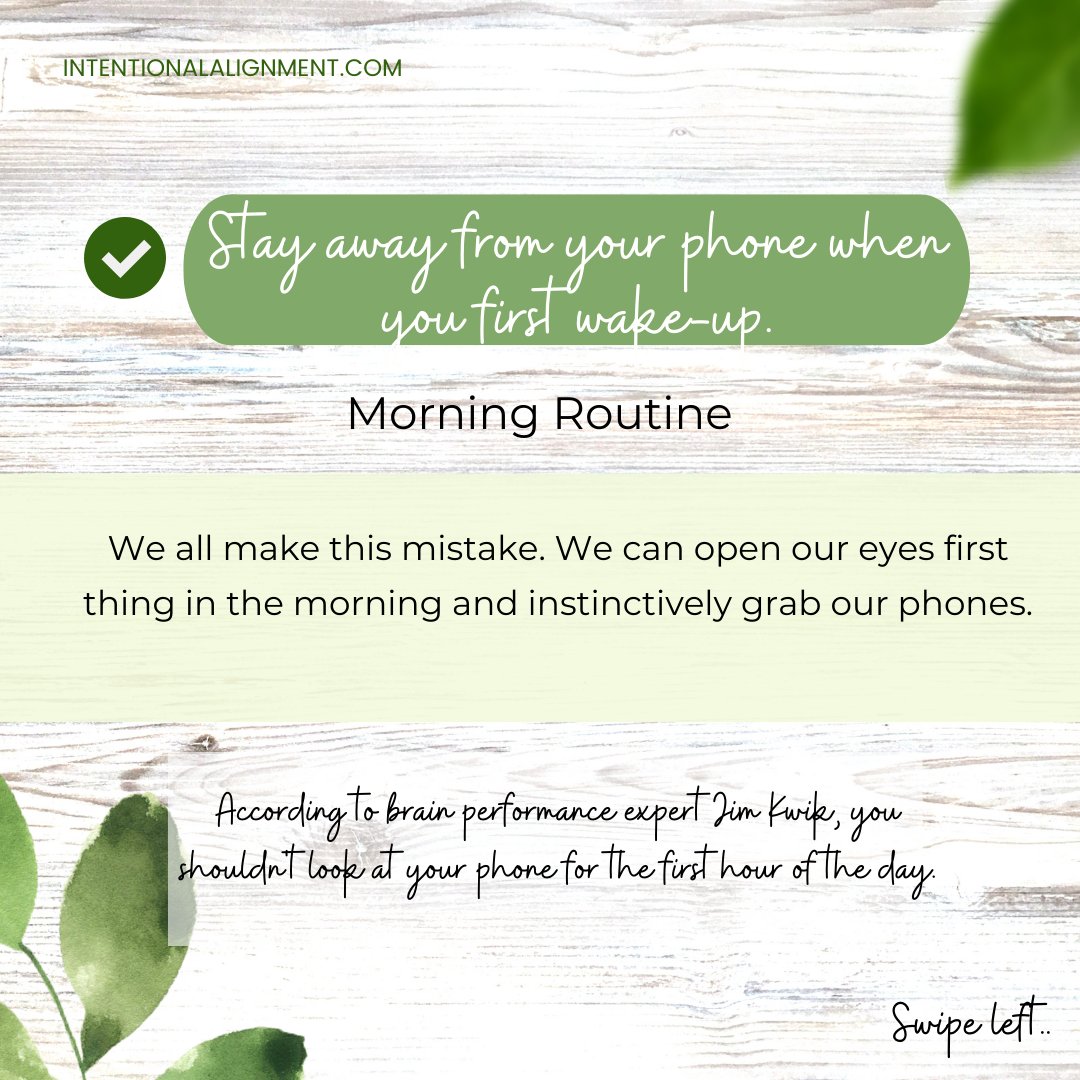 NenneyaWellness's tweet photo. When you set time aside to work on a skill or practice something that you love—whether it's meditating, dancing, jogging, or writing—you tap into something powerful that transforms the rest of your day. 🌱 

#everymorningroutine #morningworkoutroutine #sundaymorningroutine https://t.co/pksFFQAZsm