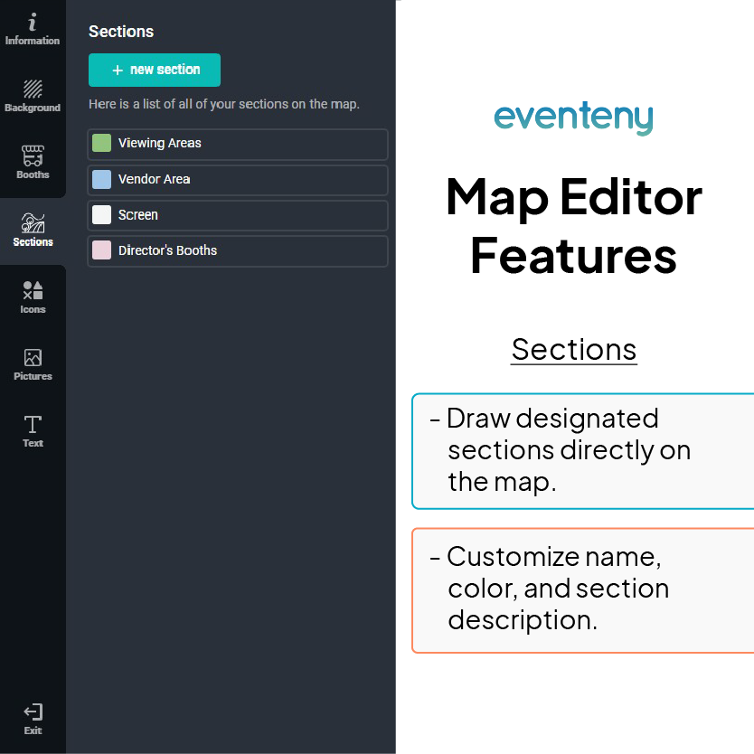 eventenyteam's tweet photo. #EventMapping tip: add sections to your map so your attendees will know important locations like parking, registration, food and drink areas, and more.
🎨 Get creative! Visit https://t.co/Axz0Bo0A6g to design your first map. https://t.co/vC8lLlQkrZ