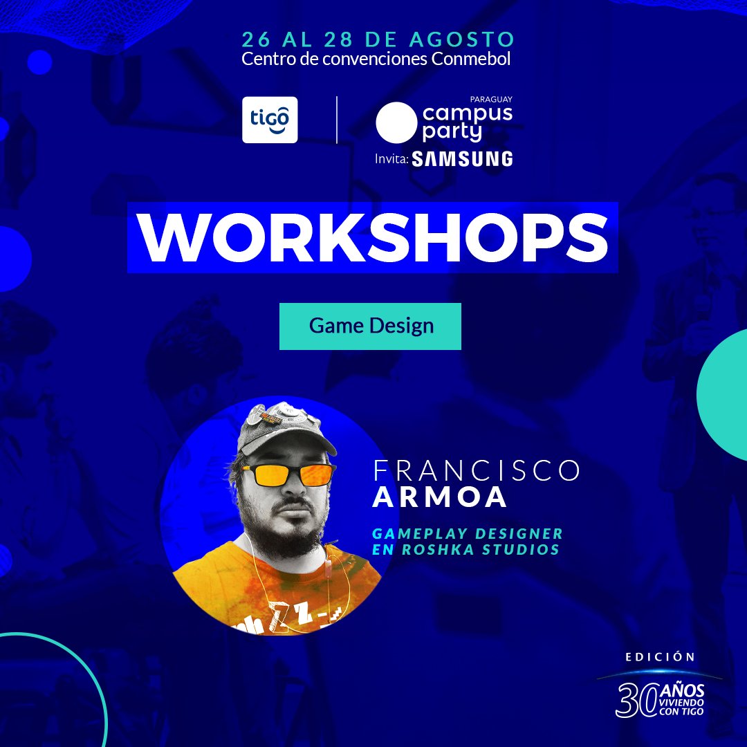 igdapy's tweet photo. Les esperamos a todos en el Campus Party que se realizará del 26 al 28 de agosto en el Centro de Convenciones de la CONMEBOL.

Tendremos 2 actividades dirigidas a la Industria de los Videojuegos el sábado 27. https://t.co/KsuVZEQaqw