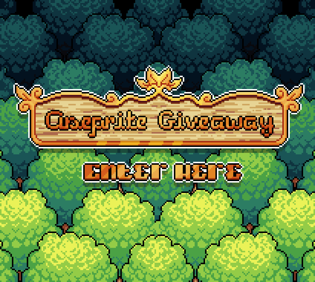 GIVEAWAY!!

I'm gifting someone a free copy of Aseprite, my go-to and fully recommended pixel art software.  Whoever wins can ask me for help or advice with it any time.

To Enter:
- Like and Retweet this post
- Be following me

I'll pick a winner in 72 hours!

<a href="/aseprite/">Aseprite</a>