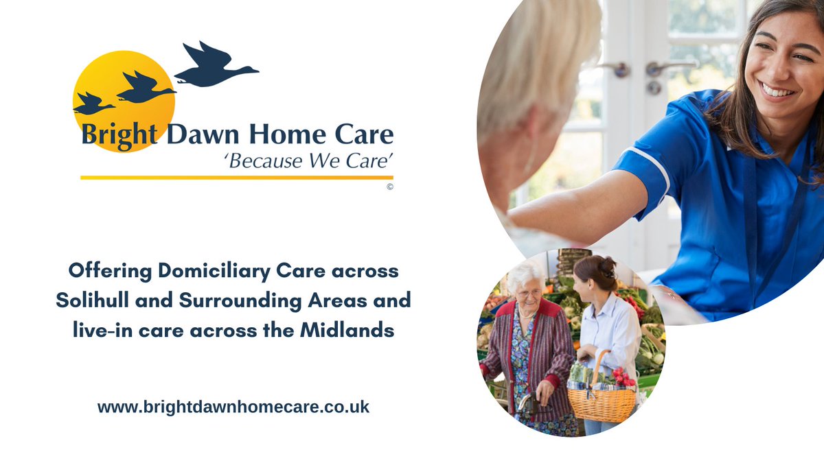Bright Dawn Home Care have been providing care to clients across the Midlands since 2008. From daily visits to live-in care helping you to live independently in your own home. To find out more call 01564 784 598 brightdawnhomecare.co.uk  #midlandshour