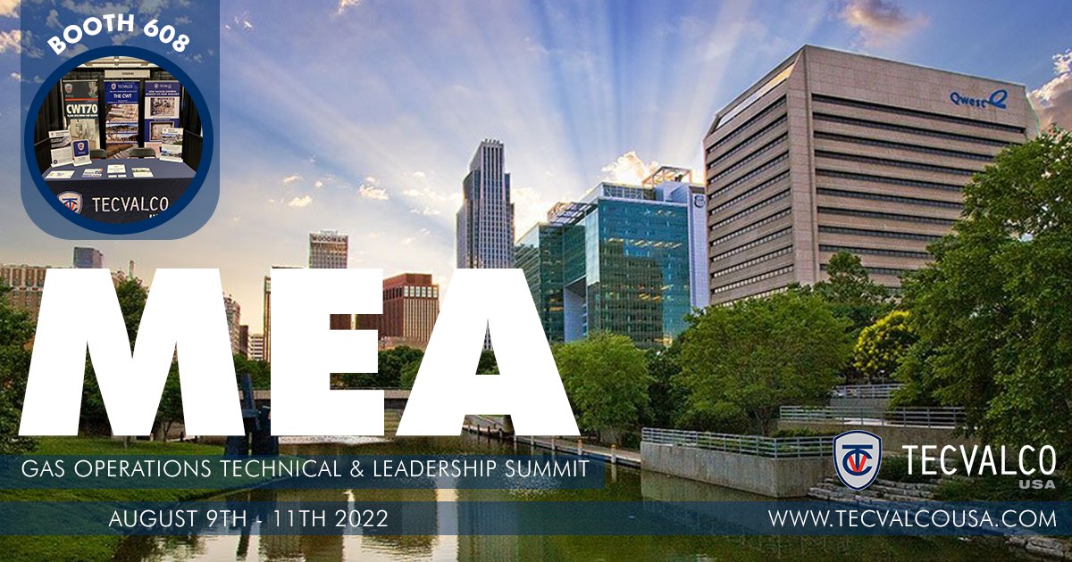 🗣 Tecvalco USA will be exhibiting at the MEA Gas Operations Technical &amp; Leadership Summit August 9th to 11th 2022. Stop by booth 608 to talk about how you can reduce your fuel consumption with the CWT Heater! 

Virtual booth here → tecvalcousa.com/mea