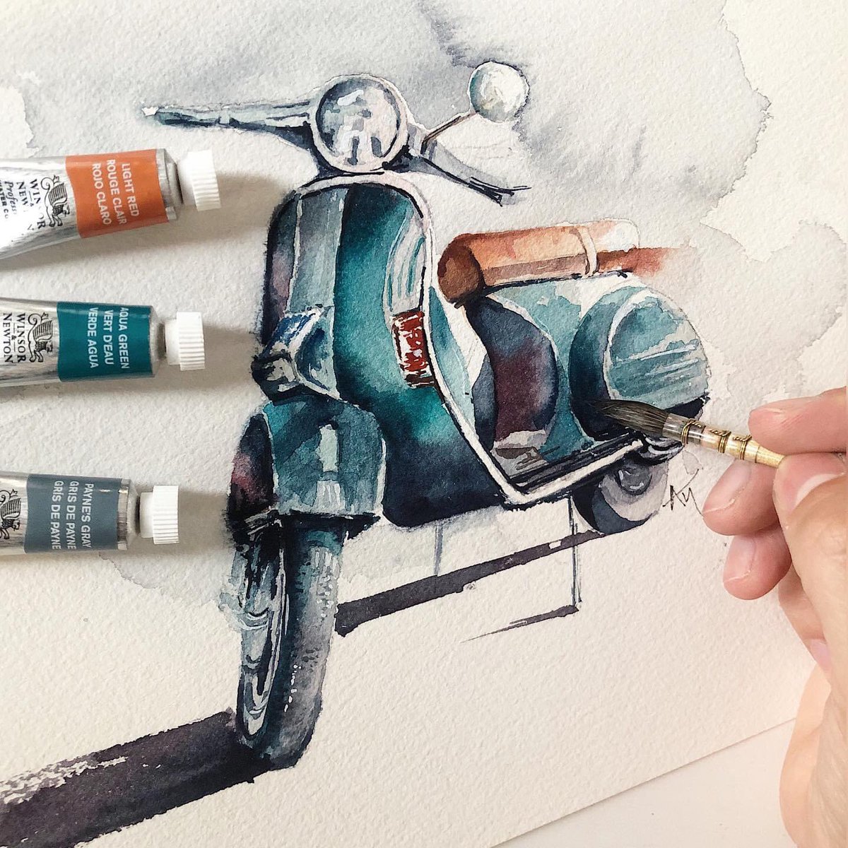 andrawsart's tweet photo. Tell me you miss Italy without telling me you miss Italy ❤️

#Vespa #watercolorart #paintingoftheday #italianvibes https://t.co/PPeCIBFhyv