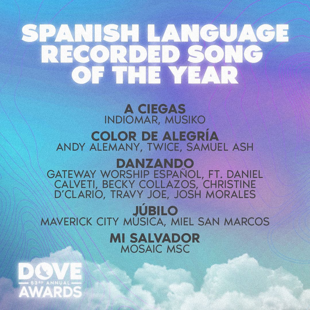 twicemusica's tweet photo. Acabamos de recibir la noticia de que estamos nominados a los @GMADoveAwards como Canción del año con «Color De Alegría». @AndyAlemany y Sam Ash. ¡Gloria a Dios! 🙌🏼#colordealegria #twicemusica #andyalemany #samuelash https://t.co/mqAcdgXohH