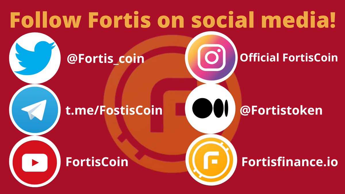 ITSMEYOUR_'s tweet photo. Hey! #FortisFam
Make sure to follow #FortisCoin and visit all the time on all social media networks to be up-to-date our exciting news and latest happenings!
Fortis Channel:
Twitter:
Telegram:
YouTube:
Instagram:
Medium:
Website:
#Fortis $FORT #Telos
@Fortis_Coin @ceo_fortis https://t.co/TO34hmia3G