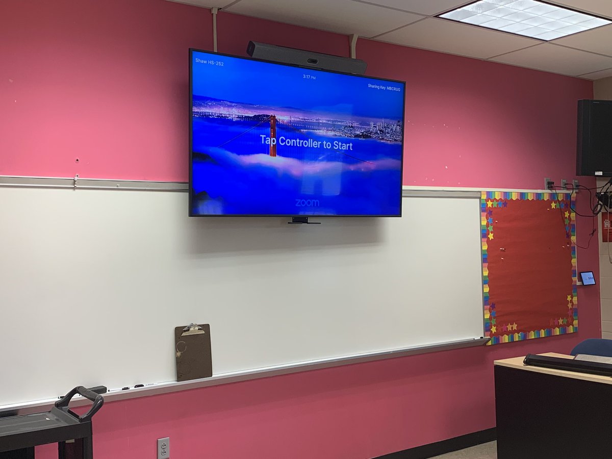 EastCleSchools's tweet image. When students come back to @Shaw_HighSchool on August 22, all classrooms at the high school will have full Zoom rooms installed to allow teachers to project content, show a digital white board, and connect with other classroom in the building.