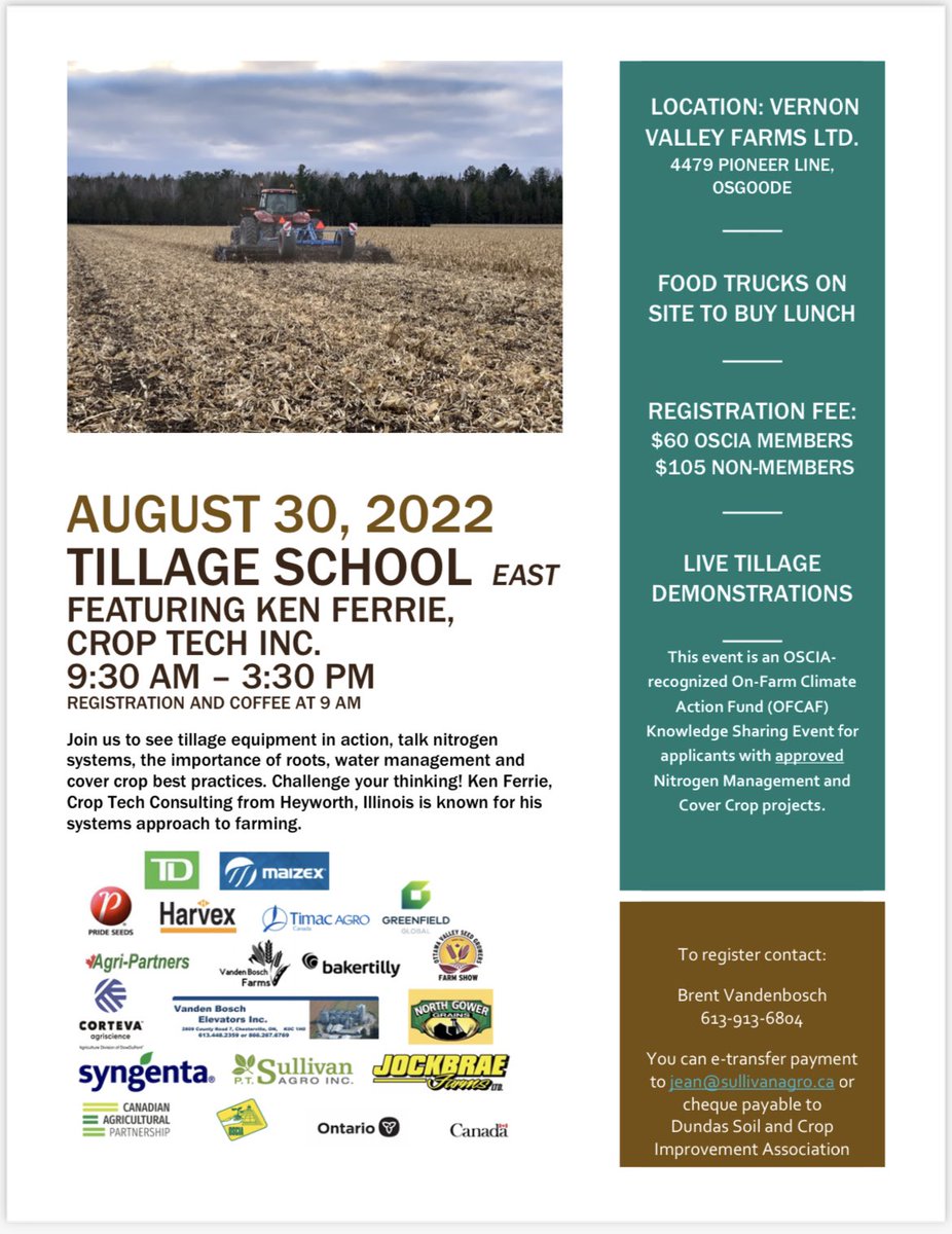 Mike Sullivan (@sullivanagroms) on Twitter photo Ottawa Carleton + Dundas Soil and Crop βTillage Schoolβ With Ken Ferrie <a href="/CropTechInc/">Crop-Tech Consulting</a>. Live tillage demos, soil pit and more. Any questions or to RSVP contact anyone on the flyers below! Thanks to those who have a sponsored these events <a href="/OntarioSoilCrop/">Ontario Soil & Crop</a> <a href="/orrscia/">Ottawa-Rideau Regional SCIA</a> Ottawa Carleton + Dundas Soil and Crop βTillage Schoolβ With Ken Ferrie <a href="/CropTechInc/">Crop-Tech Consulting</a>. Live tillage demos, soil pit and more. Any questions or to RSVP contact anyone on the flyers below! Thanks to those who have a sponsored these events <a href="/OntarioSoilCrop/">Ontario Soil & Crop</a> <a href="/orrscia/">Ottawa-Rideau Regional SCIA</a>