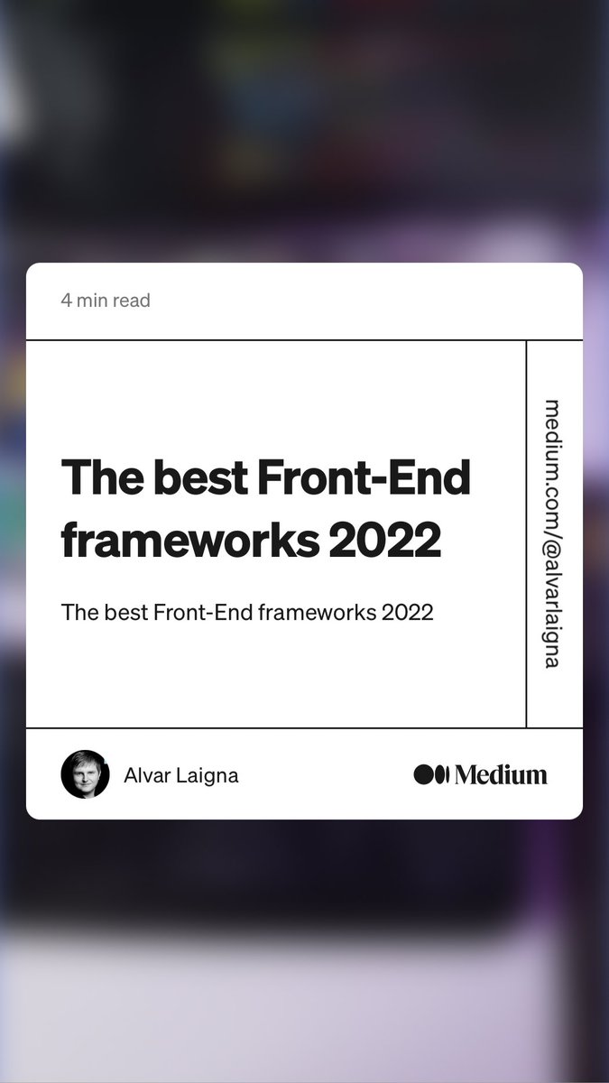 codegurusblog's tweet image. The best Front-End frameworks 2022 by @alvarlaigna
link.medium.com/6OvhOy31nsb #frontend #2022 #frontendtrends #webframeworks #dev #fullstack