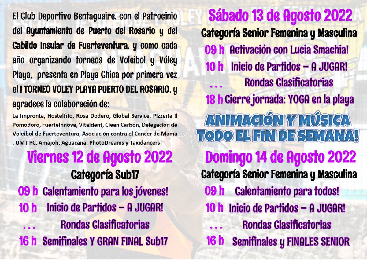 Presentacion del I Torneo #Voley #Playa #PuertoDelRosario en PlayaChica!!
Calentando motores para el fin de semana!!